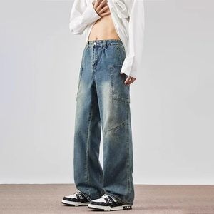 Pantalones vaqueros hechos de mezclilla para hombres y mujeres Pantalones ajustados Boyfriend Fit Jeans hechos con mezclilla de alta calidad - Product Image 3