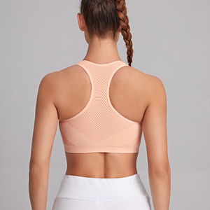 Halter Neck Backless Workout Front Scrunch Strappy Impact Yoga Gym Training Soutien-gorge de sport sans couture pour femmes - Product Image 3
