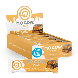 No Cow Vegan Protein <b>Bars</b>, Upgraded Peanut Butter Cup Pack of 12 - Product Image 1