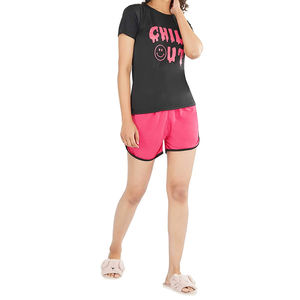 Ensembles jumeaux décontractés pour femmes de haute qualité tissu respirant et confortable t-shirt Shorts motif imprimé solide prix de gros été - Product Image 3