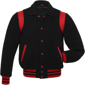 Veste varsity pour homme grande taille, nouveau style, 100% laine, toile d'hiver avec bandes en cuir de vache sur les épaules, coupe-vent, haute qualité - Product Image 4