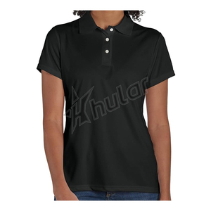 High Quality Cotton Polyester Polo Neck Work Shirts Women's Golf Polo Shirt Pose Stretch Rib Fitted Polo - Product Image 5