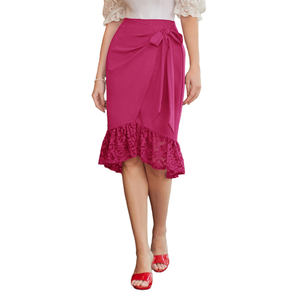 बेले पोक महिला विंटेज फीता हूट स्कर्ट उच्च कमर ओवरले सजे हुए बॉडीकॉन महिलाएं सुंदर स्कर्ट 2023 - Product Image 5