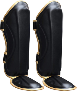 Protège-tibias en cuir de haute qualité protège-jambes de boxe Muay Thai Mma Kick Boxing protège-pieds sécurité sportive - Product Image 4