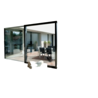 Ventana de Aluminio Resistente con Marco de Vidrio Fijo Aislante Acústico para Instalación en Paredes Exteriores de Baños y Cocinas