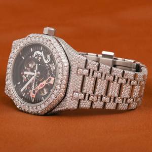Custom 41mm Iced Out Hip Hop <b>Automatic</b> Mechanical VVS Moissanite Diamond <b>Wristwatch</b> for Men Handcrafted Premium Quality Fashion - Product Image 2