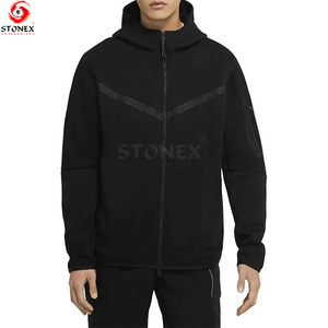 Sweat à capuche zippé pour homme de haute qualité, logo brodé personnalisé, veste à capuche confortable pour le sport et les loisirs, services OEM - Product Image 1