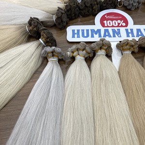 Cheveux humains vietnamiens en gros, double trame, cheveux vierges neufs, noués à la main, couleurs de luxe, extensions de cheveux en trame - Product Image 3