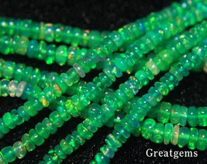 High Quality Natural Ethiopian Opal necklace 16 Inches Green Color Multi Fire - Product Image 2