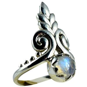 Anillo Hecho a Mano de Plata de Ley 925 con Piedra Lunar Arcoíris, Joyería Boho con Piedra de Nacimiento de Junio, Regalo Perfecto para su Cumpleaños o Aniversario - Product Image 1