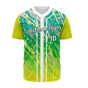 Camiseta de béisbol bordada impresa en 3D personalizada, ropa deportiva para hombre con diseño de sublimación, uniforme de dos botones - Product Image 5