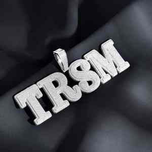 Pendentif en diamant Moissanite coupe ronde pour pendentif glacé style Hip Hop cadeau d'anniversaire pour homme en argent sterling 925 - Product Image 1