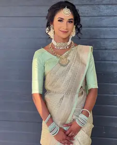 High on Demand Latest Designer Beautiful Art Silk Jacquard Border Saree With Unstitched Running Blouse For Women Wedding Wear