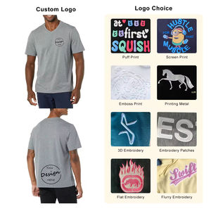 Camiseta con cuello en V y estampado personalizado OEM 2025 para Hombre | Camiseta holgada de algodón 100% | Fabricante al por mayor - Product Image 5