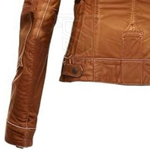 Veste en cuir de qualité supérieure pour femmes, couleurs personnalisées, col montant en tricot respirant pour l'hiver, teinture unie, prix de gros - Product Image 5