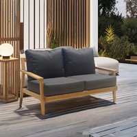 Canapé 2 places en teck de style nordique moderne, élégant pour l'extérieur, patio, jardin, piscine, OEM/ODM, livraison directe d'usine