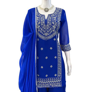 SIE Presenta el Último Diseño en Conjuntos de Salwar de Tres Piezas Hechos a Mano con Material Semi-Cosido, Ropa Étnica de Nivel Couture - Product Image 1