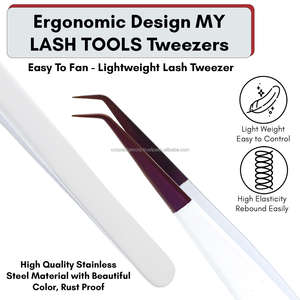 Pince à cils avec logo personnalisé Fournitures de beauté Marque privée Pince à épiler Extension de cils Pince à épiler pour cosmétiques - Product Image 6