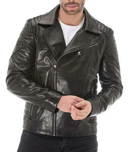 Peau de mouton vente chaude hommes vêtements veste en cuir véritable nouvelle mode hommes veste en cuir veste de moto en cuir - Product Image 5