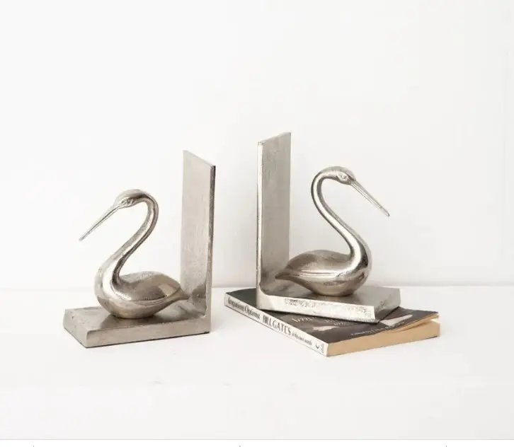 modern High Quality silver metal animal bird shape Bookshelf Paper Weights Bookend