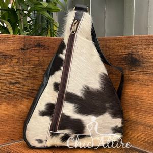 Nuevos bolsos de hombro cruzados de cuero genuino Unisex multifuncionales, venta al por mayor, bolsos de pecho de piel de vaca portátiles de moda para exteriores - Product Image 1