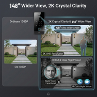 Hiwink OEM - Videoportero IP 2K, Sistema de Intercomunicación para Viviendas de 2 Cables, Visión Nocturna, 6 en 1, Desbloqueo por Huella Dactilar RFID, Sistema de Cámara de Seguridad