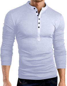 Polos Slim Fit pour hommes, polo décontracté à manches longues avec votre logo personnalisé - Product Image 4