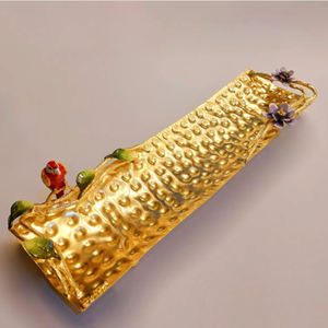 Wood Material Rectangle Shape <b>Black</b> and White Finish <b>Decorative</b> Serving <b>Tray</b> Multi Functional Serving - Product Image 2