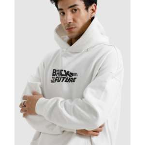 Sweat à capuche surdimensionné « Retour vers le futur » en tissu tricoté respirant pour la saison d'automne - Product Image 6