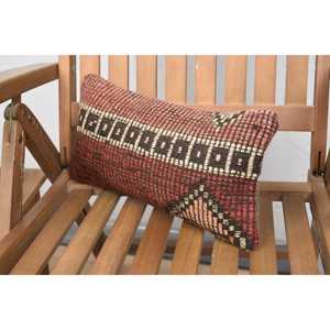 Brown Wool Kilim 18x18 Inch Luxury Pillow 8x16 Inch Patchwork Design Woven Vintage Floral & <b>Fluffy</b> Print Portable <b>Bedding</b> - Product Image 3