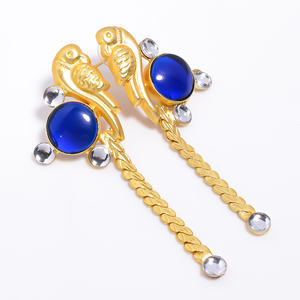 14K chapado en oro de latón gota de piedras preciosas de moda de las mujeres de la joyería de la boda directamente exportado latón proveedor de joyas de piedras preciosas - Product Image 3