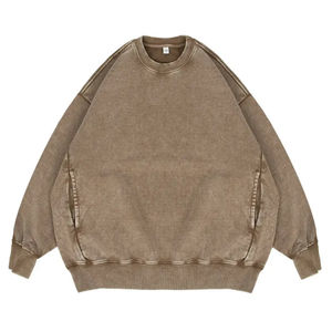 Sudadera con capucha unisex de lavado ácido vintage de peso pesado hecha a mano con tela extragrande lavada con piedra de alta calidad para hombres - Product Image 1