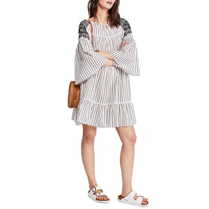 Free People Minidress Lola Ricamato da Donna Nero XS con Elastico in Vita Traspirante Fantasia Floreale per Tempo Libero e Lavoro - Product Image 1