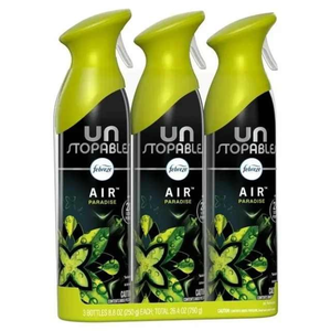 Febreze Unstopables Paradise Ambientador Antidesodorante en Aerosol de 8.8 oz con Diseño de Aceite para Coche, Paquete de 3 Difusores de Varillas - Product Image 4
