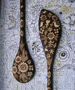 Offre Spéciale Original déco fonctionnel classique Modeurs gothique pyrographique plateau en bois spatule fonctionnel ustensiles de cuisine ensembles d'outils de cuisson - Product Image 1