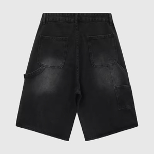 Baggy en jean personnalisé de haute qualité vintage délavé au soleil Short personnalisé en jean couleur unie Streetwear pour hommes Short en jean cargo - Product Image 5