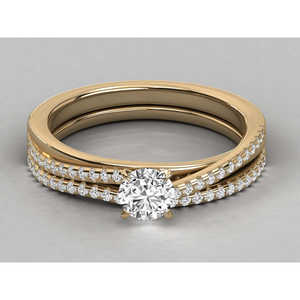 Bague pour femme en or 10 carats avec diamant solitaire cultivé en laboratoire - Product Image 3