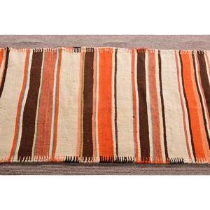Turkish Vintage <b>Rug</b>, <b>Runner</b> 2.6x9 ft (80x274 cm) <b>Rug</b>, Orange Floral Wool <b>Rug</b> - Product Image 4