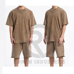 Street Wear Casual Men Wholesale T-Shirt & <b>Shorts</b> Set Customized Logo Men's T-Shirts <b>Shorts</b> Set - Product Image 4