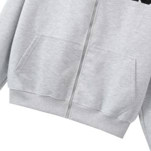 Unisex Zip-Up <b>Hoodie</b> Streetwear Letter Pattern Customized OEM Embroidery & Digital Printing Winter <b>Men's</b> Sweatshirt Made Vietnam - Product Image 4