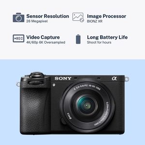 Appareil photo hybride sans miroir APS-C à objectifs interchangeables avec un ensemble d'objectifs 16-50 mm et 55-210 mm, carte mémoire 64 Go, logiciel de retouche photo - Product Image 5