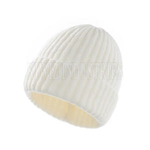 Venta al por mayor logotipo personalizado de moda gorros sombreros de alta calidad cálido invierno liso teñido de punto gorros sombreros - Product Image 1