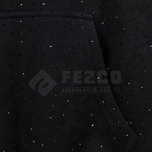 เสื้อฮู้ดแฟชั่นสำหรับผู้ชายผ้าโพลีเอสเตอร์/ ผ้าฝ้ายผสมไรน์สโตนผ้าโพลีเอสเตอร์สำหรับฤดูหนาว - Product Image 5