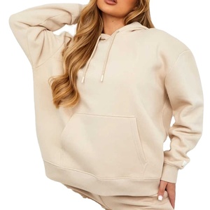PRO ENTERPRISES Sudaderas con Capucha Extra Grandes para Mujer, 100% Algodón, Color Sólido, Casual, Manga Larga, Cuello Alto, Forro Polar de 360g - Product Image 3