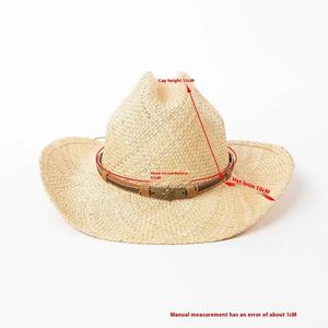 Chapeau de cowboy en paille fait main en gros avec logo personnalisé, chapeau de soleil d'été de style western naturel de qualité supérieure, chapeau de paille d'extérieur - Product Image 1