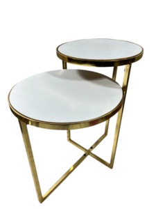 Modern Design 2 Tier Side <b>Table</b> With Wood Top and Iron Frame - Product Image 2