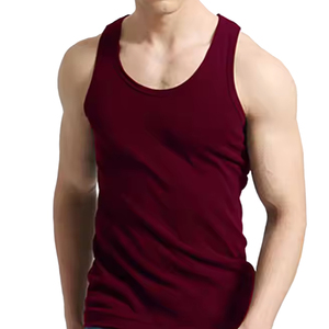 เสื้อกล้ามผู้ชายผ้าคอตตอนแห้งเร็วระบายอากาศได้ดีสีพื้นลำลองผ้า100% ตามสั่งเป็นมิตรกับสิ่งแวดล้อม - Product Image 1