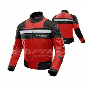 Sapro <b>Men's</b> Red Black Motorcycle <b>Jacket</b> Full Sleeve Reflective Windproof Waterproof Breathable Polyester Plus Size Racing Wear - Product Image 1