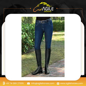 Nouveau design élégant vêtements équestres vêtements de sport culottes pantalons à poignée intégrale culotte d'équitation en denim personnalisée en gros - Product Image 6