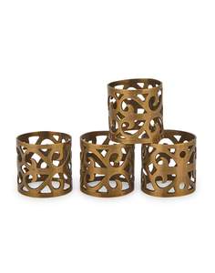 Juego de servilleteros de latón fundido de 4 anillos de latón hechos a mano perfectos para ocasiones festivas de comedor boda fiesta evento Decoración de mesa - Product Image 5